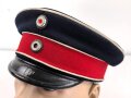 Preussen, Schirmmütze für einen Offizier im Husaren Regiment Nr. 14 Kassel.  Getragenes Stück in gutem Gesamtzustand