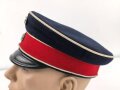 Preussen, Schirmmütze für einen Offizier im Husaren Regiment Nr. 14 Kassel.  Getragenes Stück in gutem Gesamtzustand