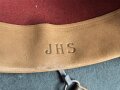 Tropenhelm für Angehörige des Heeres. 2. Modell, im Schweißleder datiert 1942. Kopfgrösse 56. Variante mit braunem Rand