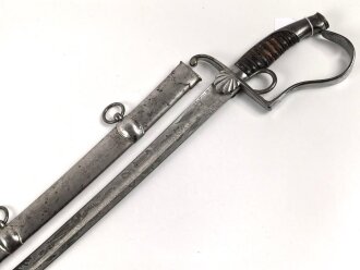 Bayern, Säbel für Bürgerwehr Offiziere Modell 1850.  Beidseitig geätzte Klinge, Insgesamt in sehr gutem Zustand.