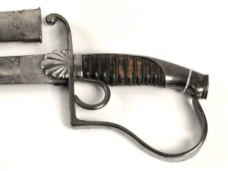 Bayern, Säbel für Bürgerwehr Offiziere Modell 1850.  Beidseitig geätzte Klinge, Insgesamt in sehr gutem Zustand.