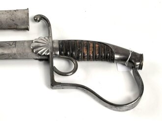 Bayern, Säbel für Bürgerwehr Offiziere Modell 1850.  Beidseitig geätzte Klinge, Insgesamt in sehr gutem Zustand.