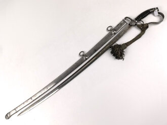Bayern, Säbel für Bürgerwehr Offiziere Modell 1850.  Beidseitig geätzte Klinge, Ungereinigtes Stück, mit anhängendem Portepee