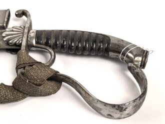 Bayern, Säbel für Bürgerwehr Offiziere Modell 1850.  Beidseitig geätzte Klinge, Ungereinigtes Stück, mit anhängendem Portepee