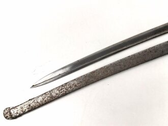 Bayern, Säbel für Bürgerwehr Offiziere Modell 1850.  Beidseitig geätzte Klinge, Ungereinigtes Stück, mit anhängendem Portepee