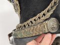 Bayern, Tschako für Landwehr Modell 1825. Der Deckel aus Blech, der silberne Kordon unvollständig. Innenfutter fehlt, sonst guter Gesamtzustand.