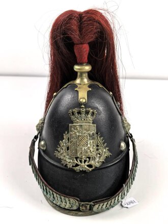 Bayern, Helm für Angehörige der Bürgerwehr Artillerie Modell 1850. Zusammengehöriges, in allen Teilen originales Stück