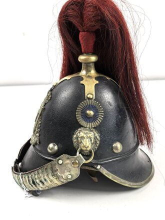Bayern, Helm für Angehörige der Bürgerwehr Artillerie Modell 1850. Zusammengehöriges, in allen Teilen originales Stück