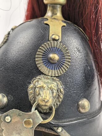 Bayern, Helm für Angehörige der Bürgerwehr Artillerie Modell 1850. Zusammengehöriges, in allen Teilen originales Stück