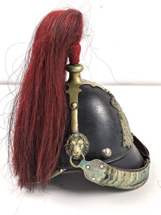Bayern, Helm für Angehörige der Bürgerwehr Artillerie Modell 1850. Zusammengehöriges, in allen Teilen originales Stück