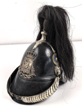 Bayern, Helm für Angehörige der Bürgerwehr Kavallerie Modell 1850. Zusammengehöriges, in allen Teilen originales Stück