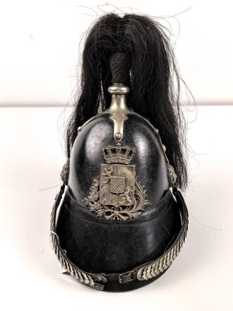 Bayern, Helm für Angehörige der Bürgerwehr Kavallerie Modell 1850. Zusammengehöriges, in allen Teilen originales Stück
