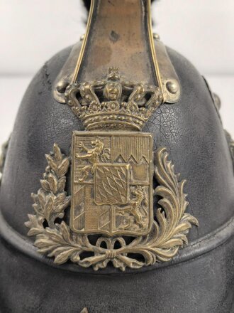 Bayern, Helm Modell 1850 für schwere Bürgerwehr Kavallerie. In allen Teilen originales, dekoratives Stück.