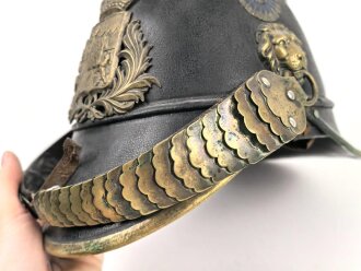 Bayern, Helm Modell 1850 für schwere Bürgerwehr Kavallerie. In allen Teilen originales, dekoratives Stück.