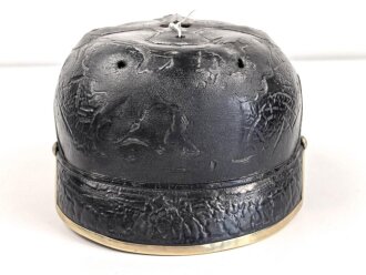 Kaiserreich, Korpus für eine Pickelhaube für Offiziere , versilberte Beschläge