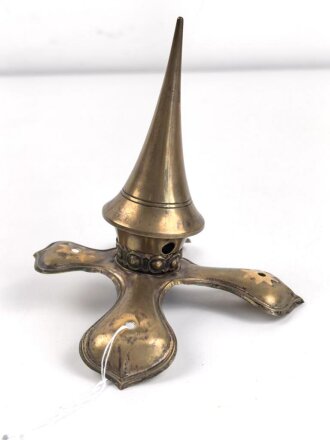 Kreuzblatt mit abnehmbarer Spitze für eine Pickelhaube für Offiziere, Messing
