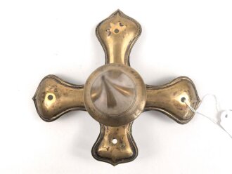 Kreuzblatt mit abnehmbarer Spitze für eine Pickelhaube für Offiziere, Messing