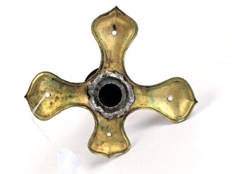 Kreuzblatt mit abnehmbarer Spitze für eine Pickelhaube für Offiziere, Messing