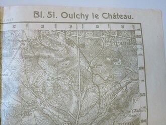 1.Weltkrieg Militärkarte  1918, Frankreich Oulchy le...
