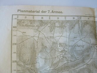 1.Weltkrieg Militärkarte  1918, Frankreich Oulchy le Château, Planmaterial der 7. Armee