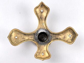 Kreuzblatt  für eine Pickelhaube für Offiziere, Messing , Gewinde 5mm