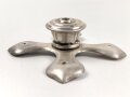 Kreuzblatt  für eine Pickelhaube Buntmetall versilbert, Gewinde 5,5mm