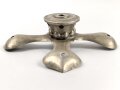 Kreuzblatt  für eine Pickelhaube Buntmetall versilbert, Gewinde 6mm