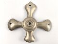 Kreuzblatt  für eine Pickelhaube Buntmetall versilbert, Gewinde 6mm