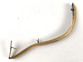 Hinterschiene für eine Pickelhaube, Messing, Länge ohne Befestigungen ca 17cm