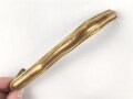 Hinterschiene für eine Pickelhaube, Messing, Länge ohne Befestigungen ca 17cm