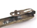 Hinterschiene für eine Pickelhaube, Messing, Länge ohne Befestigungen ca 17cm