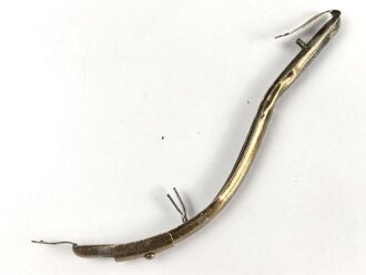 Hinterschiene für eine Pickelhaube, Messing, Länge ohne Befestigungen ca 16,5cm