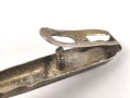 Hinterschiene für eine Pickelhaube, Messing, Länge ohne Befestigungen ca 16,5cm