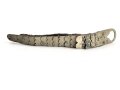 Teil einer Schuppenkette für eine Pickelhaube. Gesamtlänge 17cm, silbern