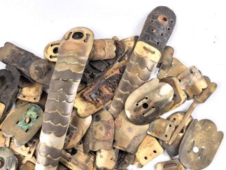 Konvolut Teile für Schuppenkette Messing, gewöbt