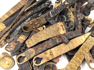 Konvolut Teile für Schuppenkette Messing, flach