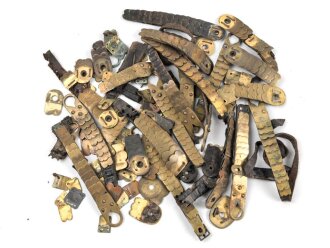 Konvolut Teile für Schuppenkette Messing, flach