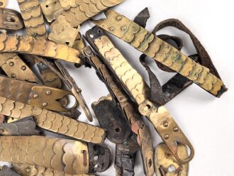 Konvolut Teile für Schuppenkette Messing, flach