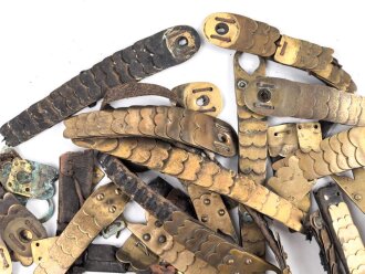 Konvolut Teile für Schuppenkette Messing, flach