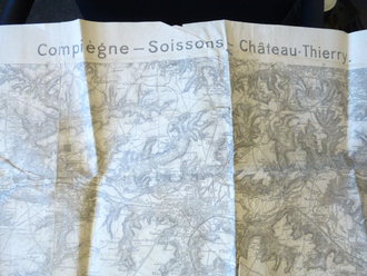 1. Weltkrieg Militärkarte Deutsch 1915, Frankreich Compiègne - Soissons - Château-Thierry