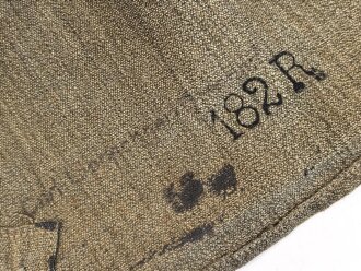 1.Weltkrieg, feldgrauer Überzug für eine Pickelhaube für Mannschaften. Kammerstück sächsisches Infanterie Regiment 182. getragenes Stück