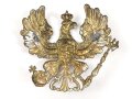Preußen, Emblem für eine Pickelhaube für Mannschaften. Messing , Befestigungsabstand etwa 81mm