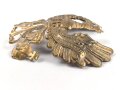 Preußen, Emblem für eine Pickelhaube für Mannschaften. Messing , Befestigungsabstand etwa 74mm