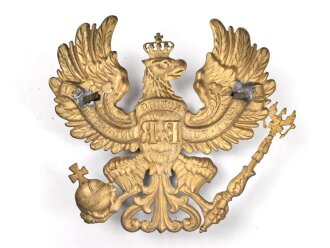 Preußen, Emblem für eine Pickelhaube für Offiziere. Messing , Befestigungsabstand etwa 80mm