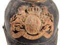 Bayern, Pickelhaube als Dachbodenfund. Ungereinigtes Stück mit guter Sustanz