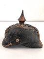 Bayern, Pickelhaube als Dachbodenfund. Ungereinigtes Stück mit guter Sustanz