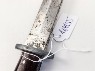 Kampfmesser / Stiefelmesser Wehrmacht. Hersteller "Fabrik Marke  PUMA Solingen" Scheide fehlt, Klingenspitze abgebrochen