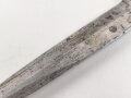 Kampfmesser / Stiefelmesser Wehrmacht. Hersteller "Fabrik Marke  PUMA Solingen" Scheide fehlt, Klingenspitze abgebrochen