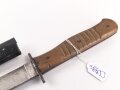 Kampfmesser / Stiefelmesser Wehrmacht. "Bowieklinge" Scheide Originallack