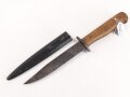 Kampfmesser / Stiefelmesser Wehrmacht. "Bowieklinge" Scheide Originallack